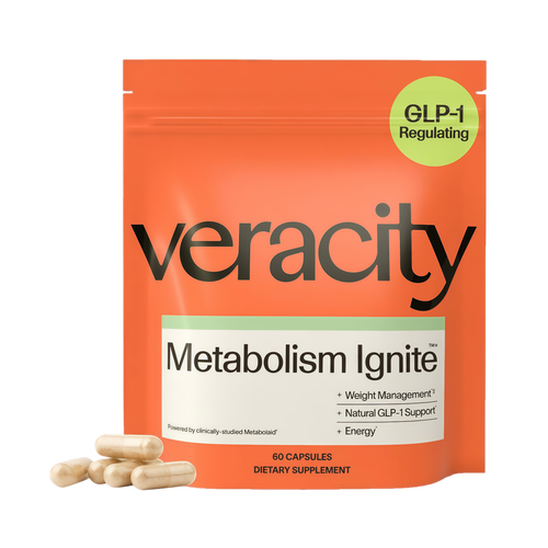 Veracity Metabolism Ignite - Boosts GLP-1 to Reduce Appetite and Cravings for Clinically Proven Weight Loss - Natural GLP-1 & Metabolic Support Supplement - Burns Fat - Side Effect Free - 30 Serving