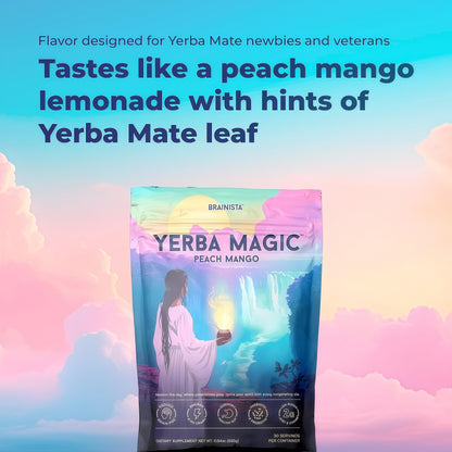Yerba Magic – Yerba Mate Tea Instant Powder Super Drink with Nootropics, Prebiotics & Probiotics – Clean Energy, Mental Clarity & Gut Wellness | Low Sugar, Natural Caffeine – 30 Servings